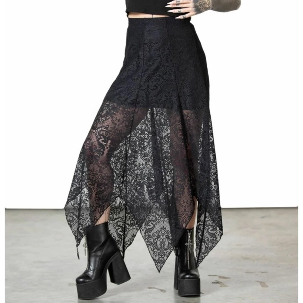 Killstar‎ Somnia Black maxi lace skirt size M
